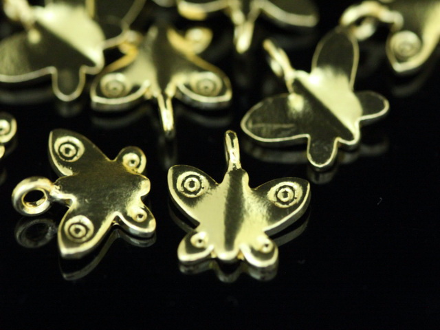 KG-277 Thai karen hill tribe silver 4 gold vermeil butterfly charm