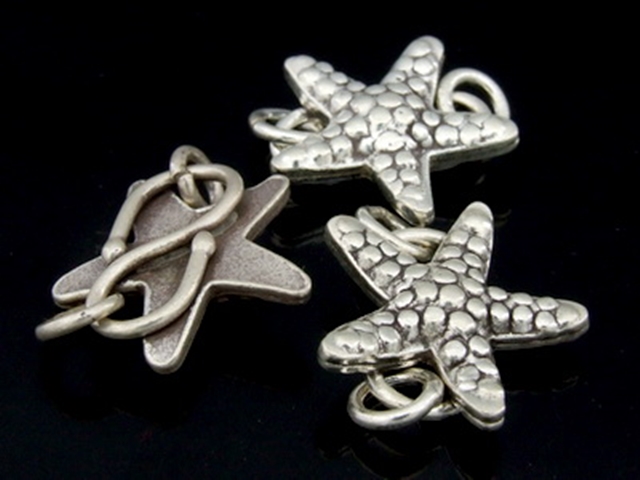 KA-059 Thai karen hill tribe handmade silver 1 small starfish S. clasp