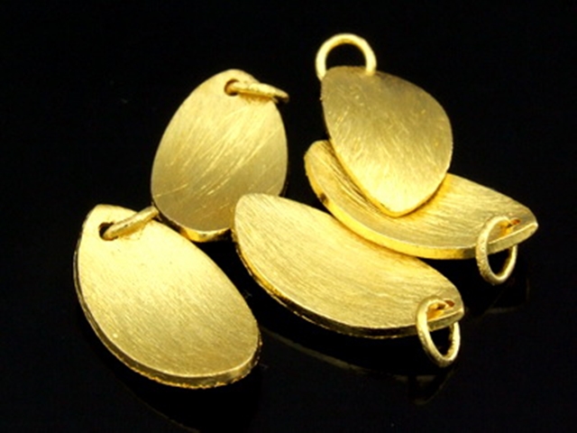 KG-475 24K gold vermeil Karen hill tribe handmade silver 2 satin puffy round charm