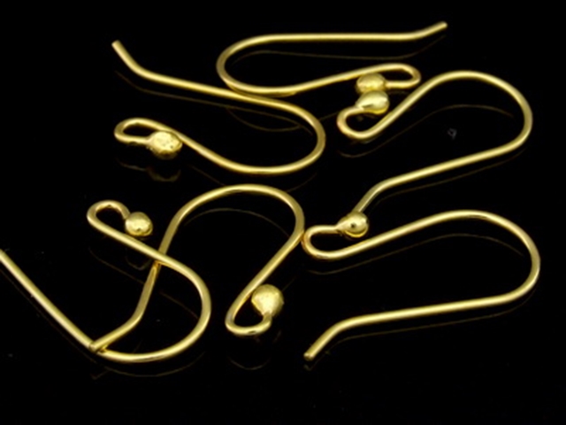 KG-396 24K gold vermeil Karen hill tribe handmade silver 8 Dot end earring hook