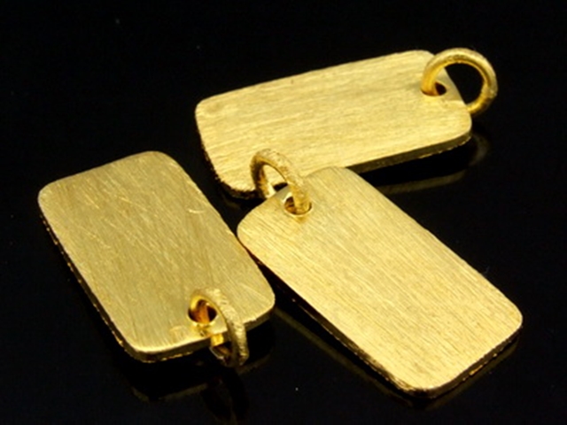 KG-476 24K gold vermeil Karen hill tribe handmade silver 1 satin puffy round charm