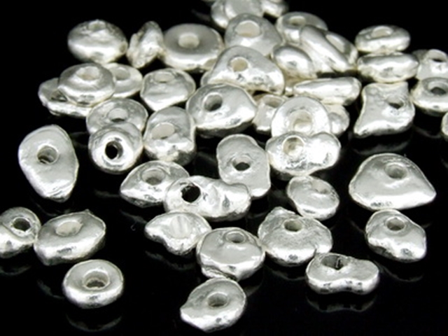 KJ-006 Thai karen hill tribe handmade silver 20 small free form bead