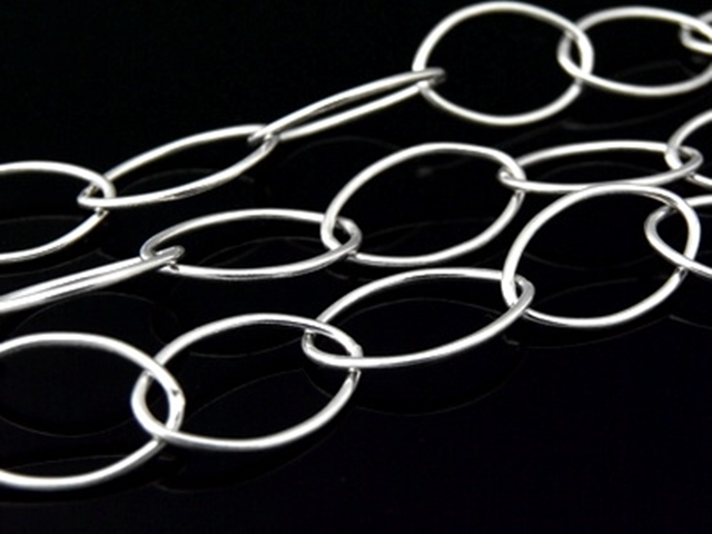 KL-045 Thai karen hill tribe handmade silver 24 Inches white oval link chain