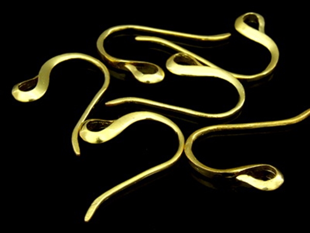 KG-452 24K gold vermeil Karen hill tribe handmae silver 6 plain earring hook