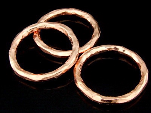 KZ-140 24K rose gold vermeil thai karen hill tribe handmade silver 1 hammered round hoop