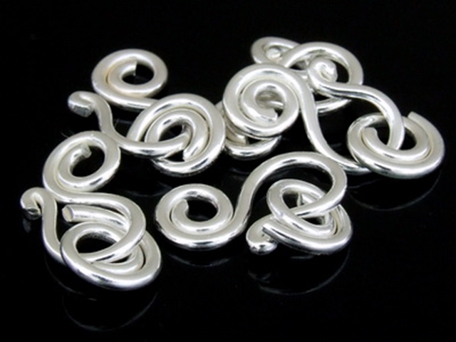 KA-093 Thai karen hill tribe handmade silver 5 swirl wire clasp