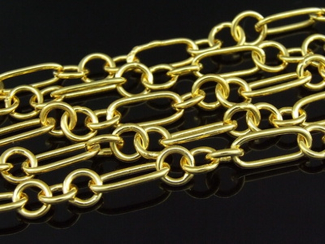 KG-340 24K gold vermeil thai karen hill tribe handmade silver plain link chain 28 inch