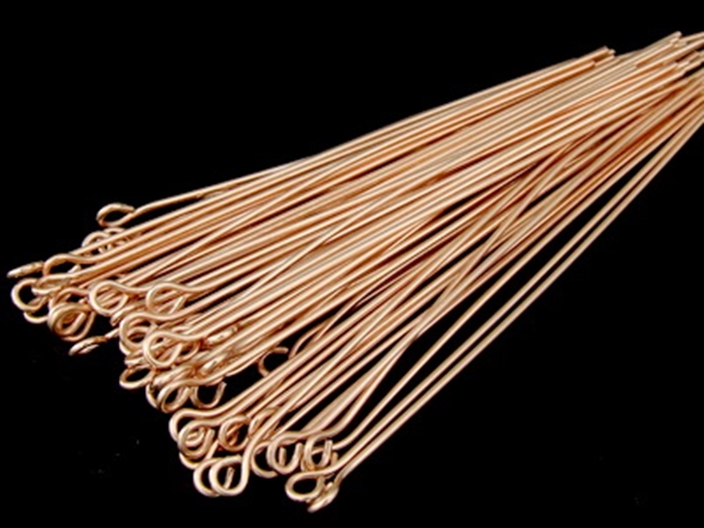 KZ-089 24K rose gold vermeil thai karen hill tribe handmade silver 20 eyepin