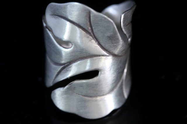 KY-034 Thailand Karen Hill Tribe Silver handmade floral ring