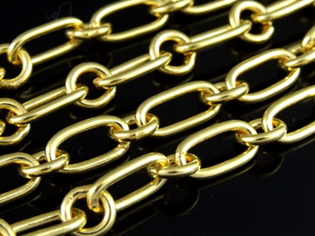 KG-247 24k gold vermeil karen hill tribe handmade silver plain link chain 24