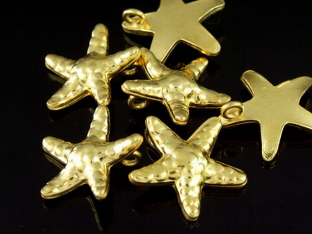 KG-069 24K gold vermeil 1 thai karen hill tribes handmade silver small starfish charm