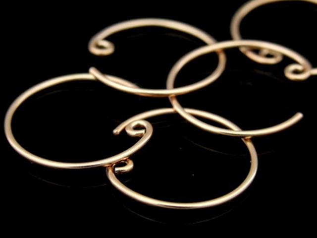 KZ-042 24K rose gold vermeil thai karen hill tribe handmade silver 6 earring wire hook