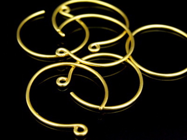 KG-500 24K gold vermeil Karen hill tribe handmade silver 4 earring wire hook