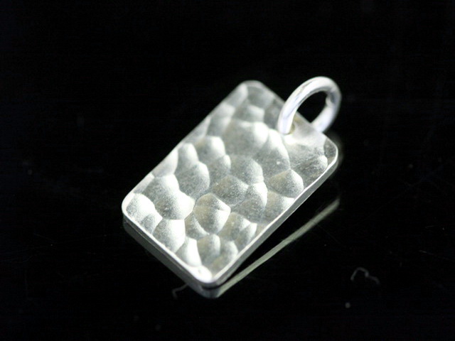 3KH-081 Thai karen hill tribe handemade silver white 1 rectangle charm