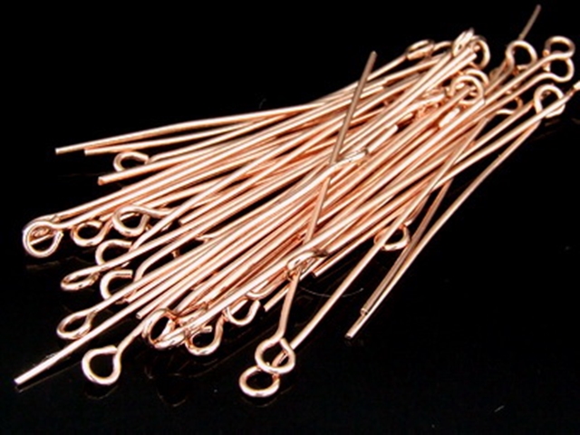 KZ-133 24K rose gold vermeil thai karen hill tribe handmade silver 30 eyepin