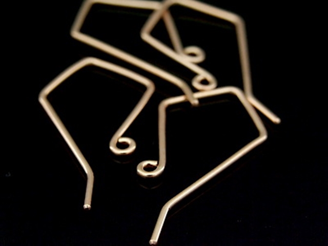 KZ-206 24K rose gold vermeil thai karen hill tribe handmade silver 4 earring wire hook