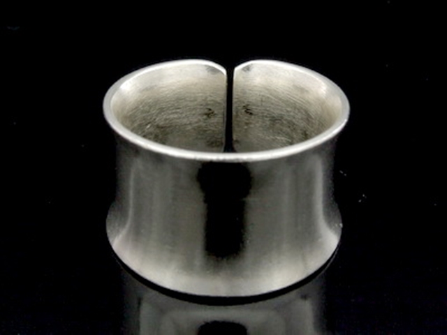 KY-007 Thai karen hill tribe handmade silver plain wide ring 