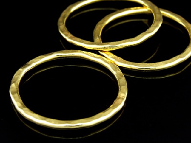 KG-275 24K gold vermeil 1 thai karen hill tribes handmade silver huge hammered charm