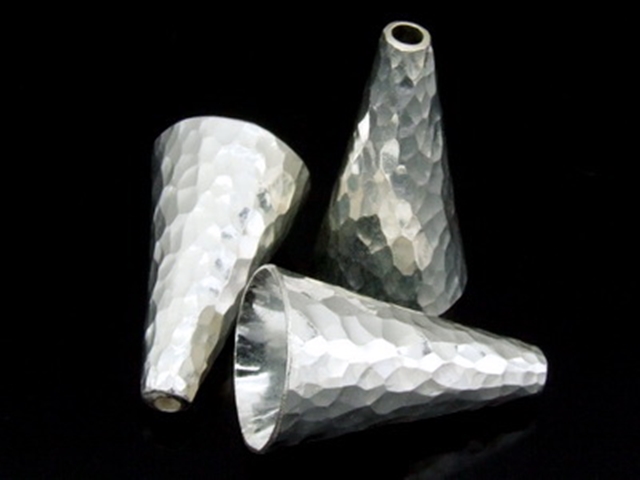 KA-043 Thai kaern hill handmade tribe silver 3 hammered cone clasp