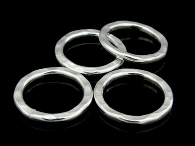 KA-061 Thai karen hill tribe handmade silver 2 hammered closed jump ring