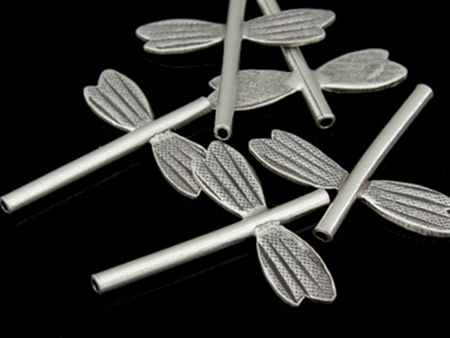 KD-026 Thai karen hill tribe handmade silver 5 dragonfly bead