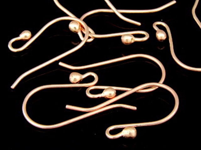 KZ-156 24K rose gold vermeil thai karen hill tribe handmade silver 6 long earring wire hook 