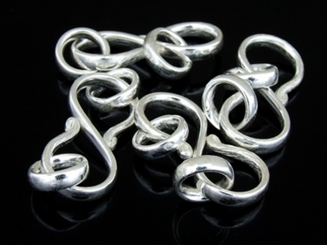 KA-096 Karen hill tribe silver 2 Plain half round wire S. clasp