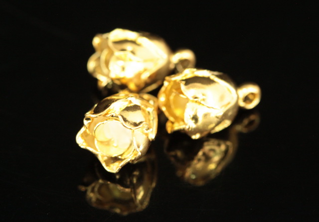 KG-113 thai karen hill handmade tribe silver 2 gold vermeil rose charm