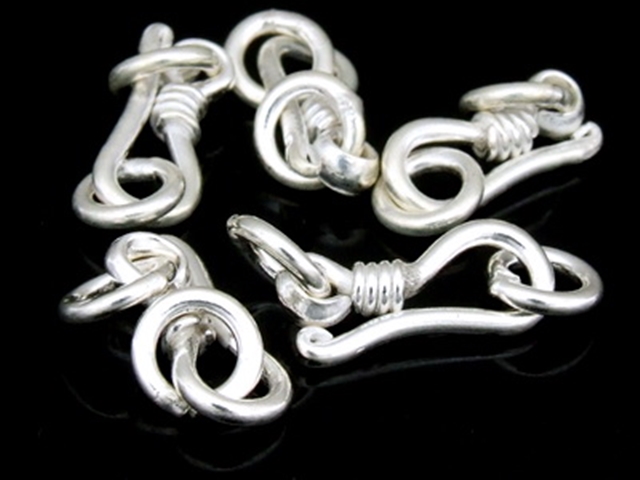 KA-022 Thai karen hill tribe handmade silver 6 small snake clasp