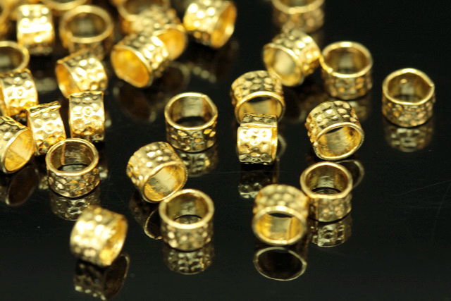KG-336 thai karen hill tribes silver 10 gold vermeil stardust texture bead