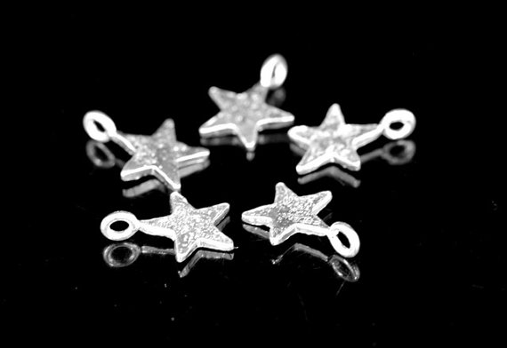 3KH-011 thai karen hill tribe handmade silver 8 mini die cut star shape charm 8.0 mm.