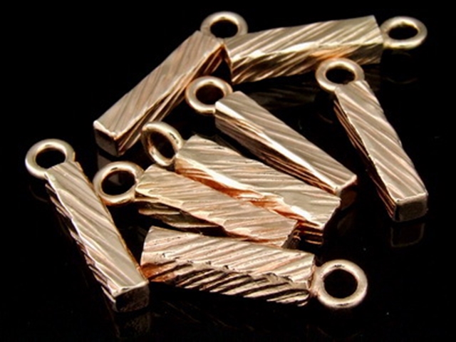 KZ-066 24K rose gold vermeil thai karen hill tribe handmade silver 2 scratch strick charm 