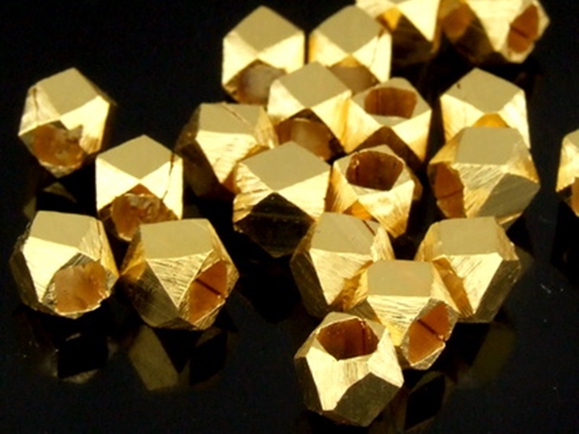 KG-509 24K gold vermeil thai karen hill tribe handmade silver 10 small facet bead