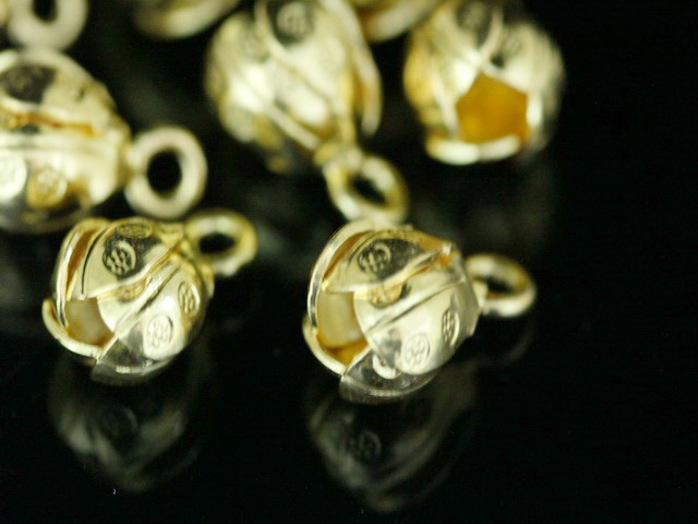 KG-423 Thai karen hill tribe silver 4 gold vermeil flower charm