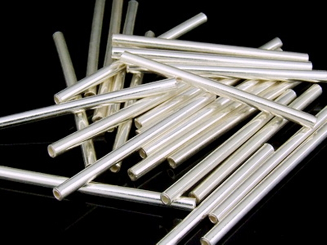 KC-027 Thai karen hill tribe handmade silver 10 Plain straight tube bead