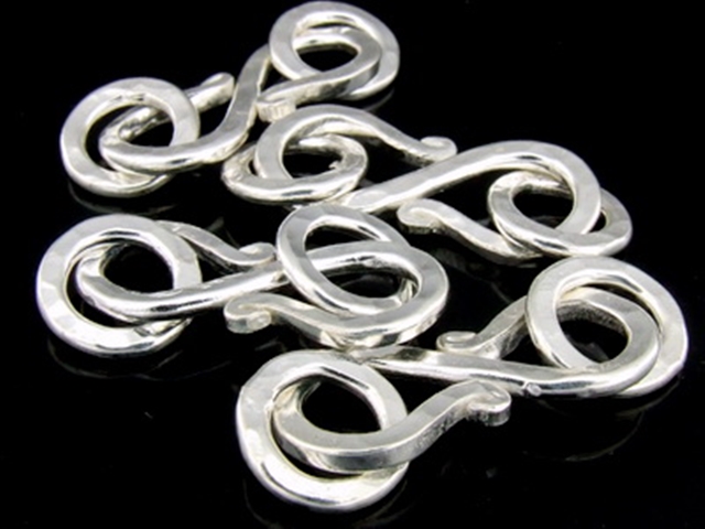 KA-041 Thai karen hill tribe handmade silver 1 hammered S. clasp