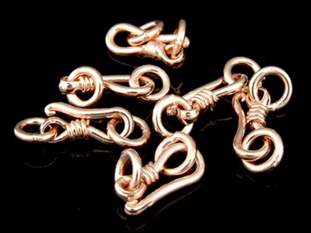 KZ-038 24K rose gold vermeil thai karen hill tribe handmade silver 4 small plain clasp