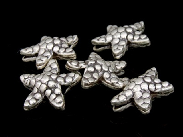 KD-025 Thai karen hill tribe handmade silver 3 small stat fish bead