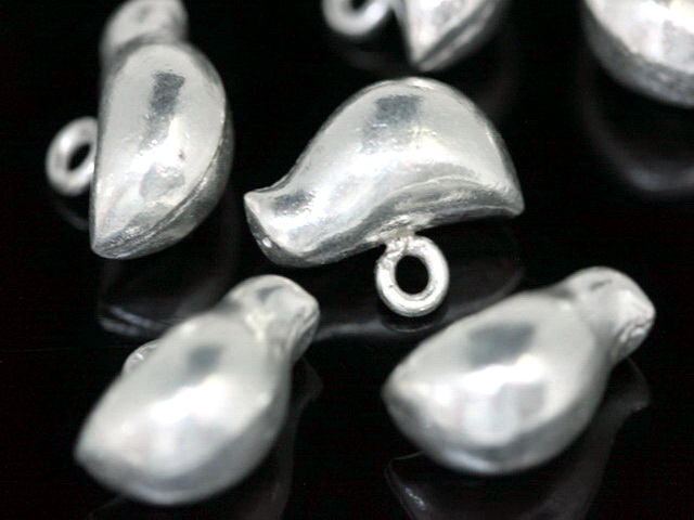 KF-013 thai karen hill tribe handmade silver 2 bird puffy charm