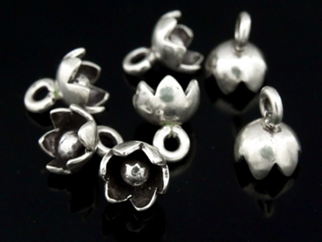 4KH-051 Thai karen hill handmade tribe silver 4 mini flower charm