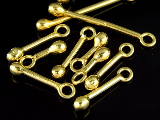 KG-059 24K gold vermeil 5 thai karen hill tribes handmade silver match stick shape charm