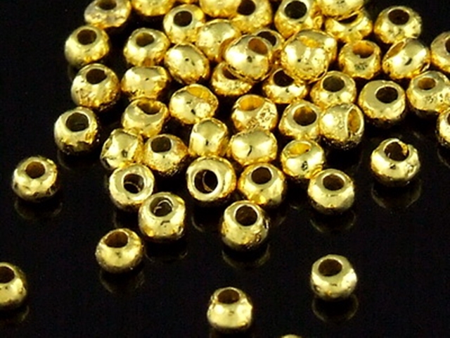 KG-101 24K gold vermeil Karen hill tribe handmade silver 50 mini facet bead