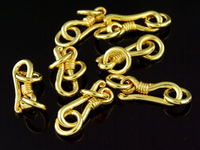 KG-115 24K gold vermeil thai karen hill tribes handmade silver 2 tribesman style clasp clasp 
