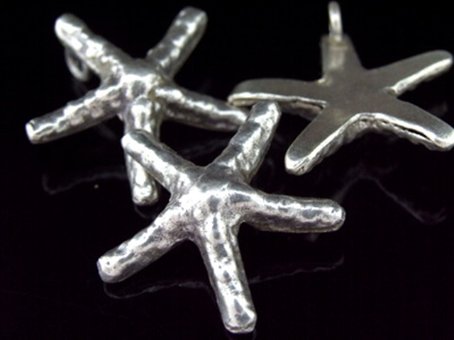 1KH-019 Thai karen hill tribe handmade silver 1 starfish charm