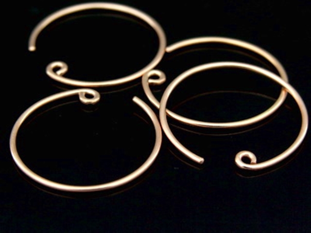 KZ-044 24K rose gold vermeil thai karen hill tribe handmade silver 6 earring wire hook