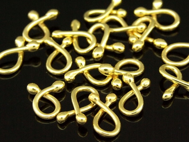 KG-168 24K gold vermeil 5 thai karen hill tribes handmade silver bend bar bead 