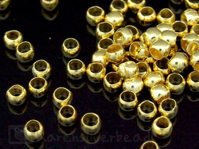KG-015 24K gold vermeil 15 thai karen hill tribes handmade silver plain ball beads