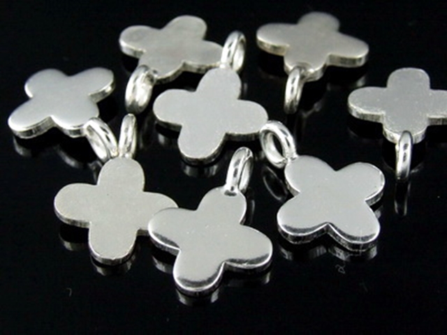 3KH-070 Thai karen hill tribe handmade silver 6 small flower diecut charm