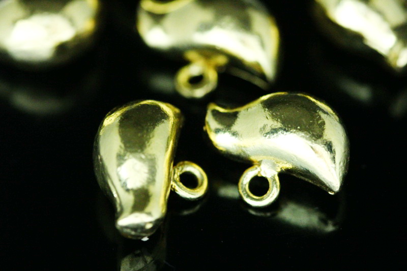 KG-393 Thai karen hill tribe silver 2 gold vermeil bird puffy charm