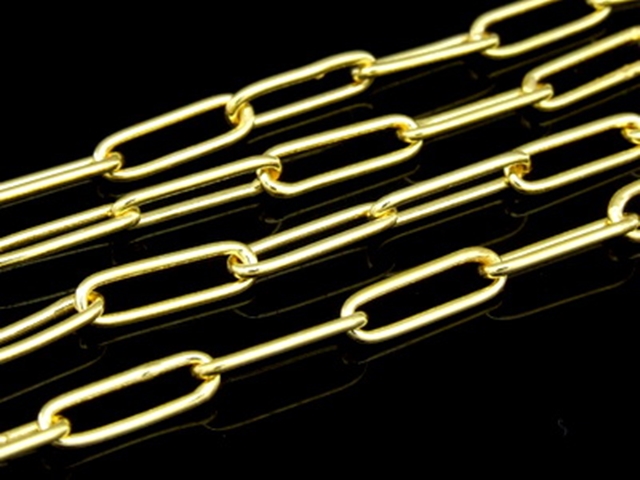 KG-370 24K gold vermeil thai karen hill tribes handmade silver 24 inch gold vermeil oval link chain 